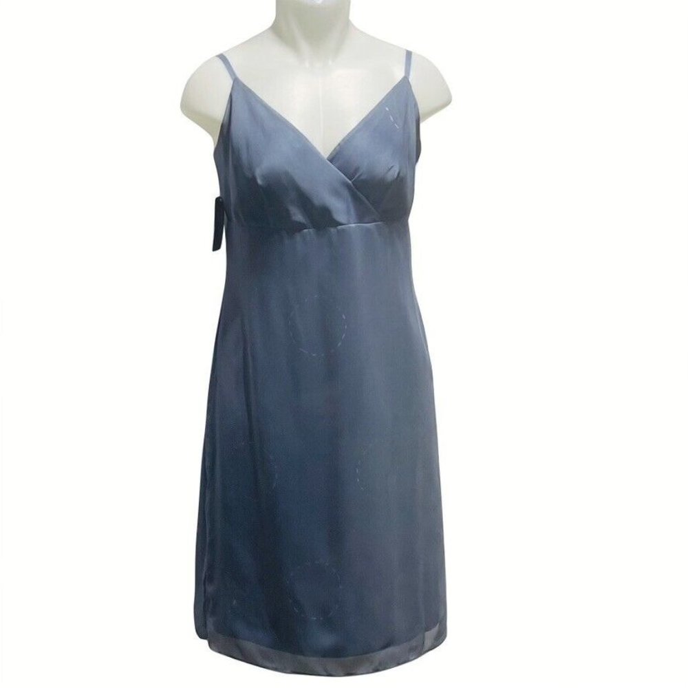 PREVIEW COLLECTION Dress Petites Size 8P  Sleeve-less Midi Blue Vintage NEW